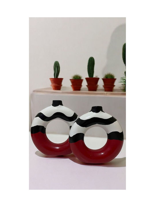 SteweHome Σετ Διακοσμητικα Βάζα Κεραμικά Μπεζ 17xΥ19cm 2τμχ