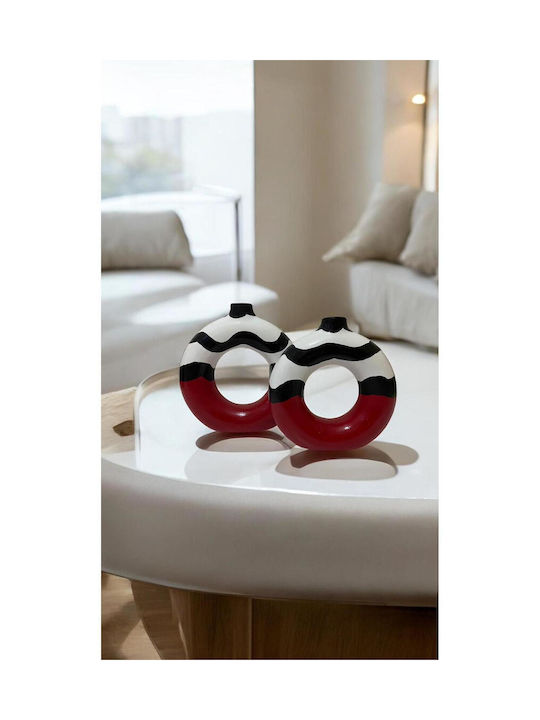 SteweHome Σετ Διακοσμητικα Βάζα Κεραμικά Μπεζ 17xΥ19cm 2τμχ
