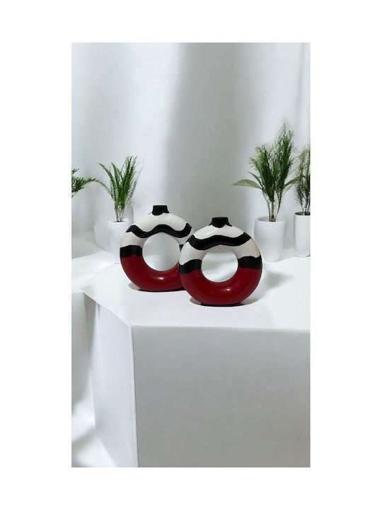SteweHome Σετ Διακοσμητικα Βάζα Κεραμικά Μπεζ 17xΥ19cm 2τμχ