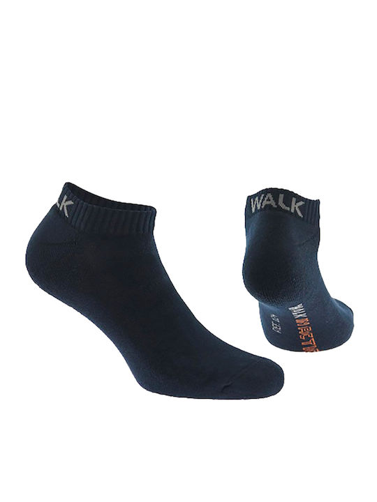 Walk Men's Solid Color Socks Blue