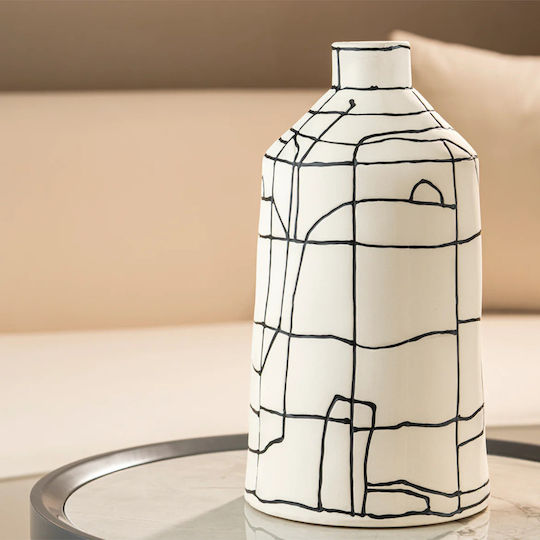 SteweHome Σετ Βάζα Κεραμικά Λευκά Y35cm 2τμχ