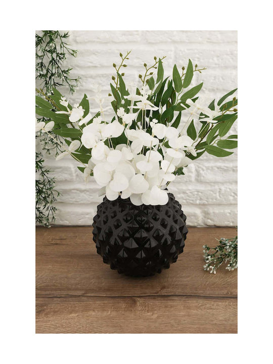 SteweHome Decorative Black Glass Vase H12cm