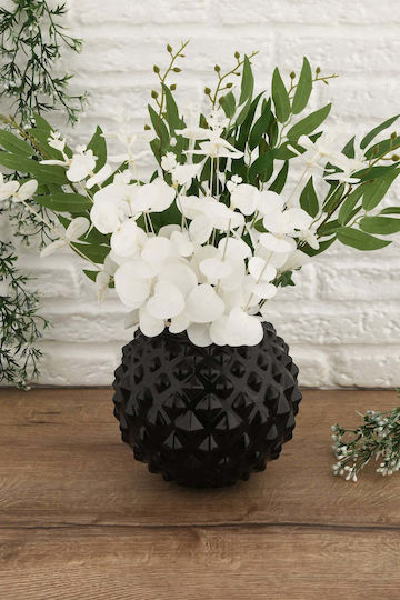 SteweHome Decorative Black Glass Vase H12cm