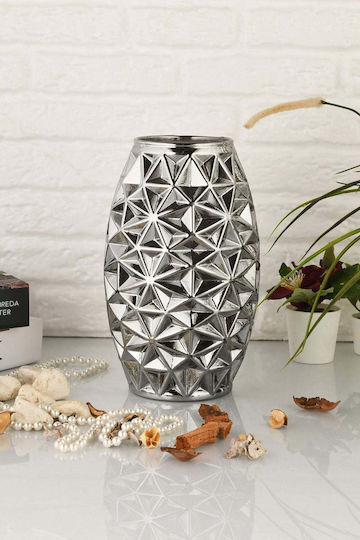 SteweHome Dekorative Glasvase Graue 26x26xH26cm