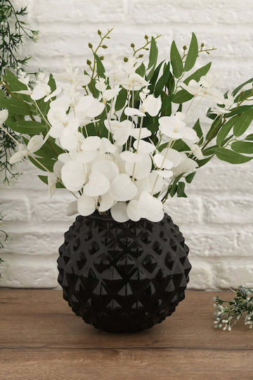SteweHome Decorative Black Glass Vase H12cm