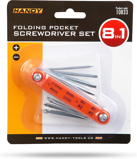 8 In 1 Foldable Screwdriver Set Phillips Flat Heads Compact Stainless Steel