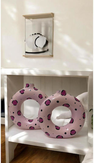 SteweHome Set Ceramic Decorative Vases Pink 17x14xH19cm 2 Pieces