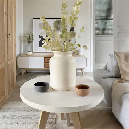 SteweHome Βάζο Κεραμικό Μπεζ Y30cm
