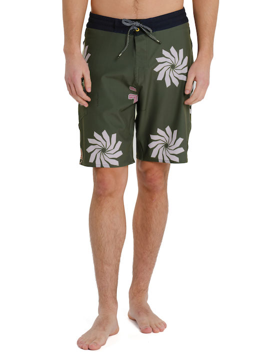 Costum De Baie Bărbați Bermude Verzi Cu Model