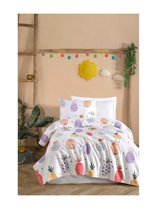 SteweHome Cotton Duvet Cover Set 160x230cm Single With Pillowcase Pink