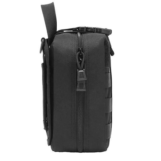 Kit de Supraviețuire Zola Foarfecă Pensetă Bandaje Garou Comprese Pătură Termică Sistem de Atașare Molle Impermeabil 20 × 15 × 11 Cm Negru