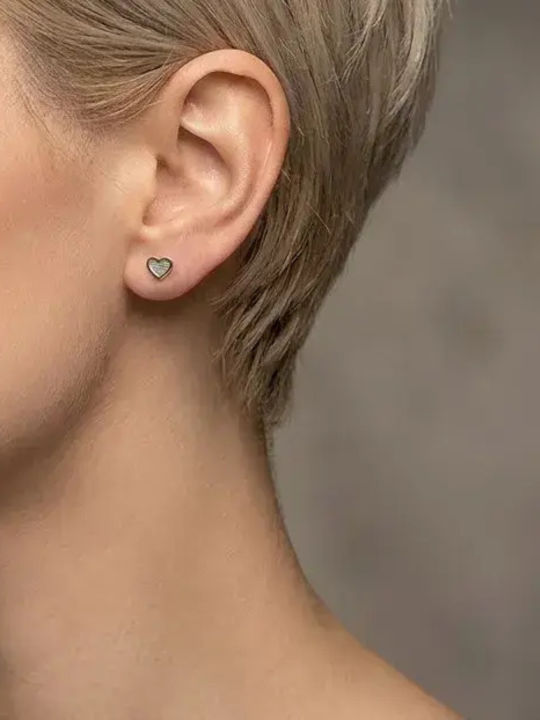 Детски Обици Studs Сърце От Злато 9К