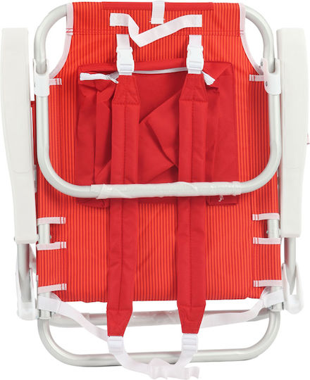 Aluminium Red Beach Chair 64x63x77cm