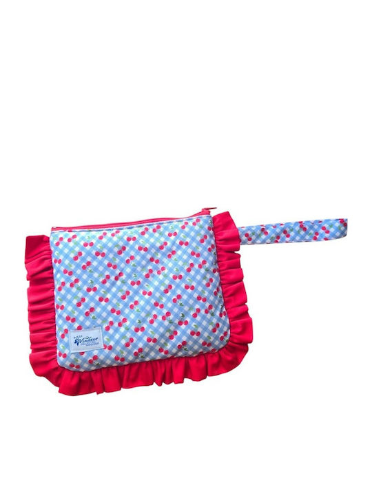 Geantă Handmade Fru Fru Cireșe Albastru Deschis Roșu Geantă Handmade Fru Fru Cireșe Albastru Deschis Roșu