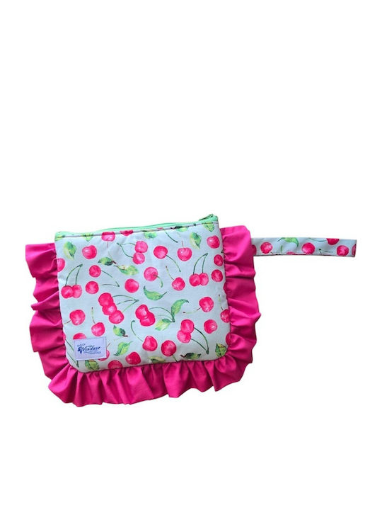 Geantă Handmade Fru Fru Cireșe Roz-Lăptos