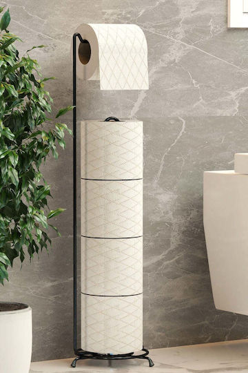 SteweHome Floor Paper Holder Metallic Black