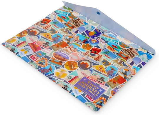 Φάκελος Κουμπί Α4 Fold & Order Travel Stickers Pfb0003 Legami