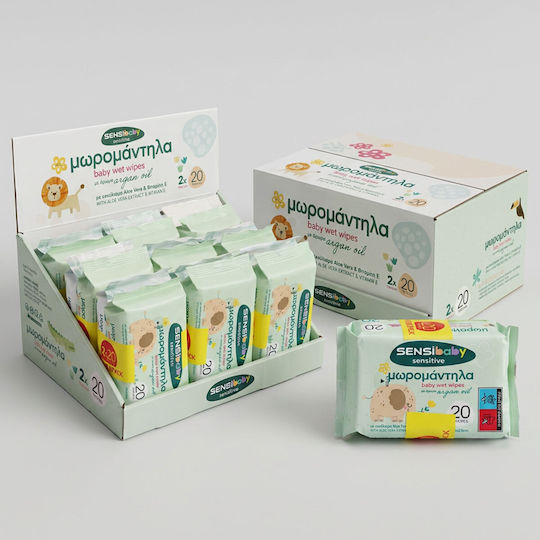 Sensibaby Μωρομάντηλα 360τμχ. Argan Oil Με Εκχύλισμα Aloe Vera & Βιταμίνη Ε