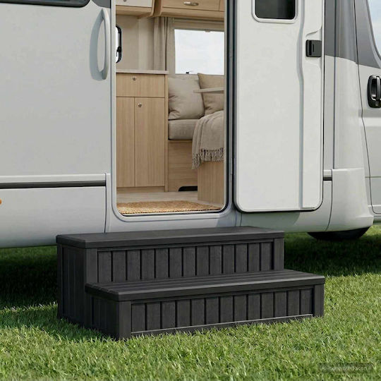 vidaXL Poolausrüstung & -teile Treppen aus Hölzern 93x57x35cm Schwarze