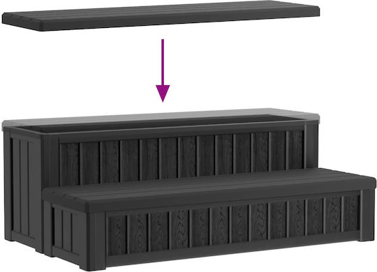 vidaXL Poolausrüstung & -teile Treppen aus Hölzern 93x57x35cm Schwarze