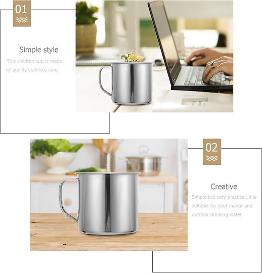Stainless Steel Mug Handle Zola 450 Ml 9 X 9 Cm Silver