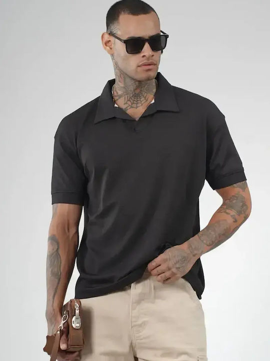 Polo Short Sleeve Black Blouse