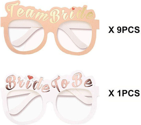 Set 10 Ochelari Alista Home Tematică Petrecere Burlăcițe Echipa Miresei Mireasa Viitoare Design 9 Roz 1 Alb