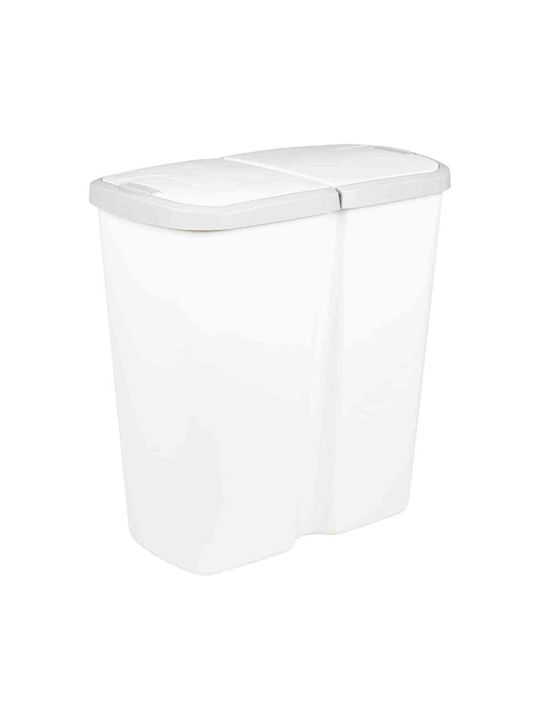 vidaXL Καλάθι Αχρήστων Λευκό 28x51x48.5cm