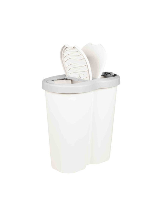 vidaXL White Waste Bin 30x51x48cm