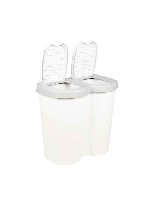 vidaXL Кошче За Отпадъци Бяло 30x46.5x49.5см