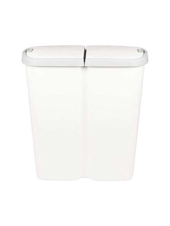 vidaXL Καλάθι Αχρήστων Λευκό 28x51x48.5cm