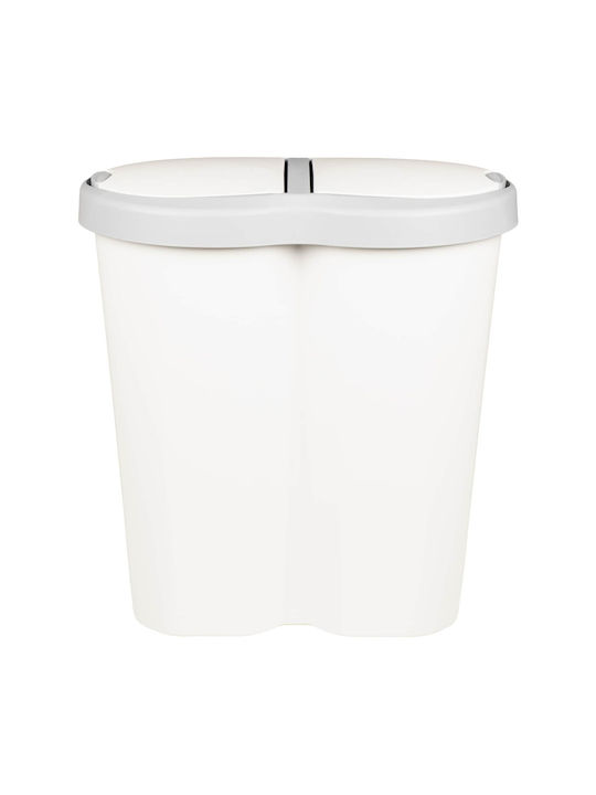 vidaXL White Waste Bin 30x51x48cm