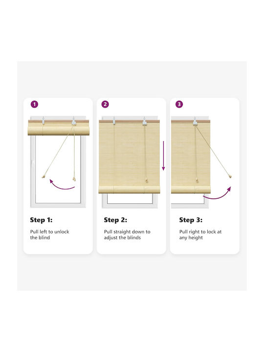 vidaXL Bamboo Blind in Beige Colour W40xH160cm