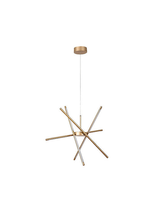 Rabalux Adjustable Gold Pendant Ceiling Light LED with Warm White Light 66x66cm