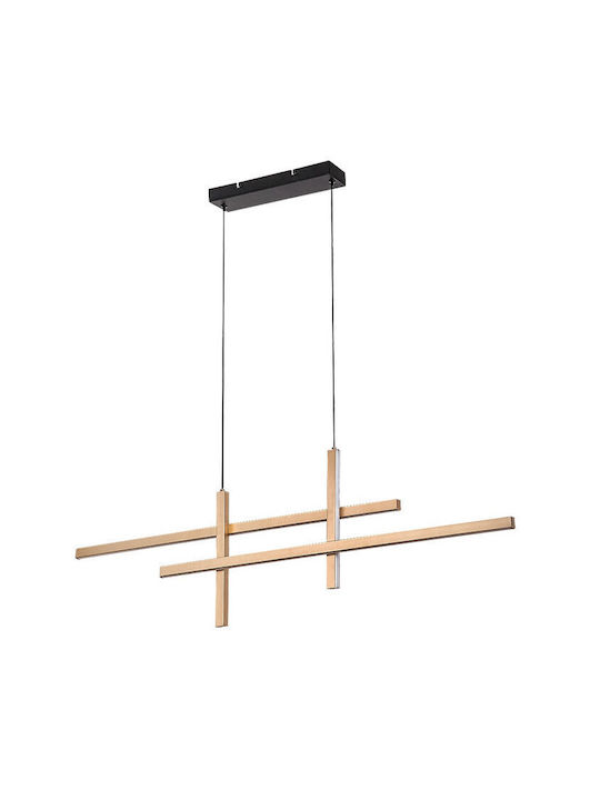 Rabalux Black LED Pendant Ceiling Light with Warm White Light Rail 117cm