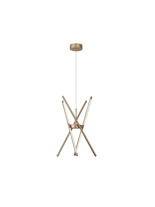 Rabalux Adjustable Gold Pendant Ceiling Light LED with Warm White Light 66x66cm