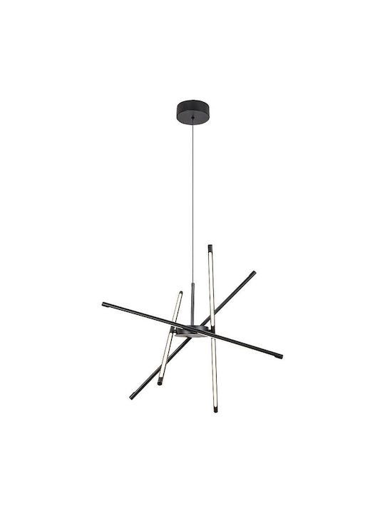 Rabalux Adjustable Black LED Pendant Ceiling Light with Warm White Light 66x66cm