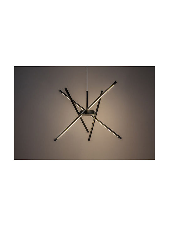 Rabalux Adjustable Black LED Pendant Ceiling Light with Warm White Light 66x66cm