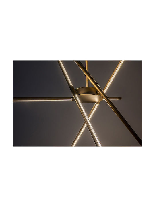 Rabalux Adjustable Gold Pendant Ceiling Light LED with Warm White Light 66x66cm