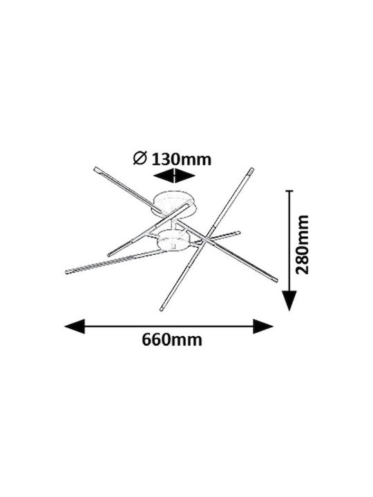 Rabalux Black Pendant Ceiling Light LED with Warm White Light 28x28cm