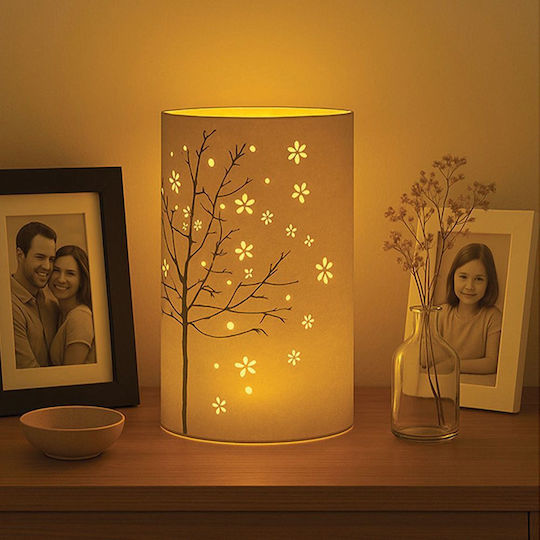 DictroLux Dekoratives Tischlampen LED Warmes Weiß Blume 20x13x5cm