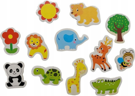 Wooden Eco Magnets Fridge Animals 12 Pcs