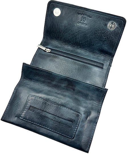 ByLeather Leather Fabric Tobacco Pouch Handmade with Magnetic Closure HARAXI Blue