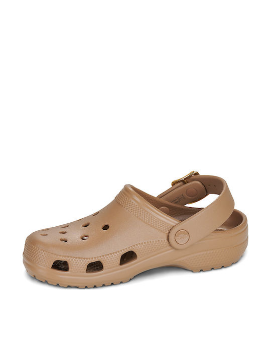 Crocs Classic Γυναικεία Σαμπό Καφέ