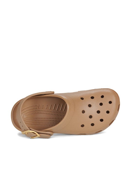 Crocs Classic Γυναικεία Σαμπό Καφέ