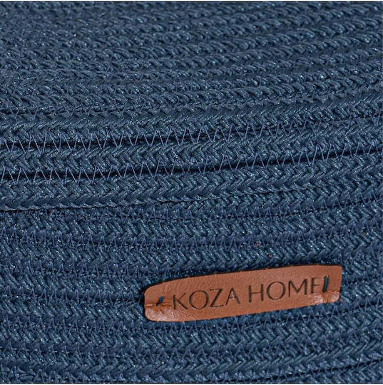 SteweHome Dekoratives Korbweide Körbe mit Deckel & Griffen Blau 25x34cm