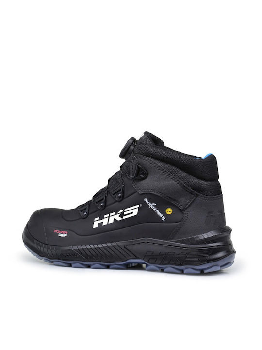 HKS BFS Sicherheitstiefel Schwarz S3 mit Knöchelschutz AN ESD SRC