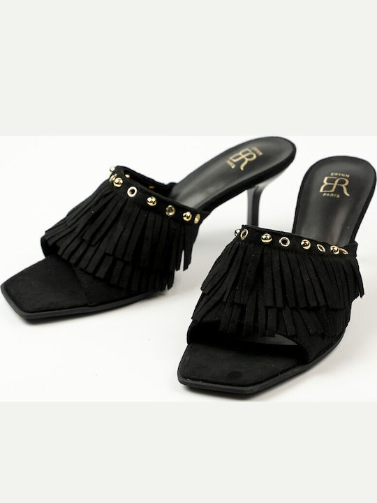 Mules With Thin High Heel In Black Colour