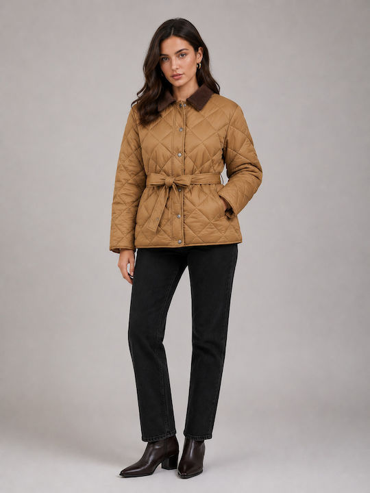Mix Lang Damenjacken für Winter Beige