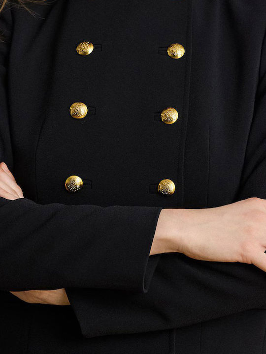 Ralph Lauren Damen Krepp Blazer Schwarz